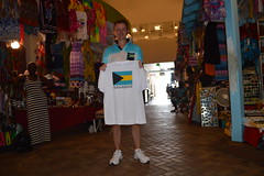 Ryan Janek Wolowski, visiting the Straw Market in Nassau, Bahamas on the Island of New Providence