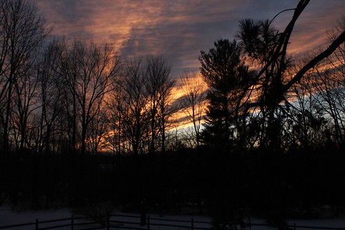 winter sunset vermont