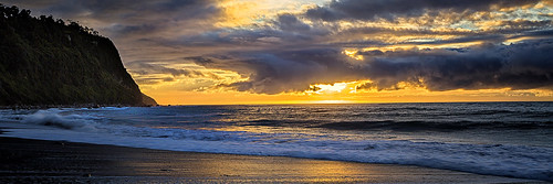 sunset newzealand seascape beach landscape westland okarito mollybrown