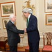 Secretary Kerry Shakes Hands With Former President Carter