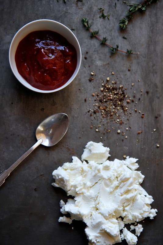 Warm Herb and Jam Goat Cheese Spread