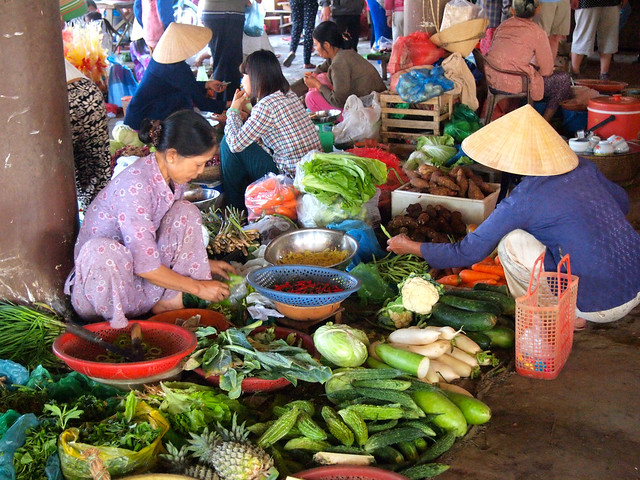 Countryside market in Vietnam