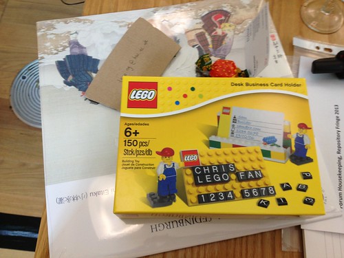 Image of Lego networking prize and entries.