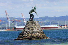 Bronze Statue of Tangaroa (God of The Sea) - Port Tauranga New Zealand