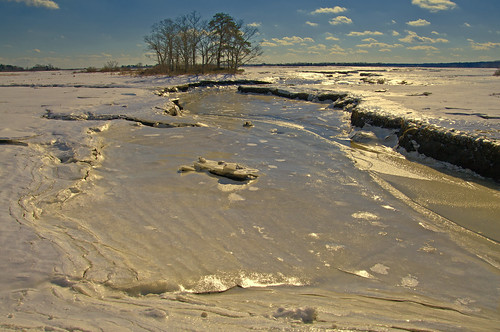winter ice frozen maine wells marsh