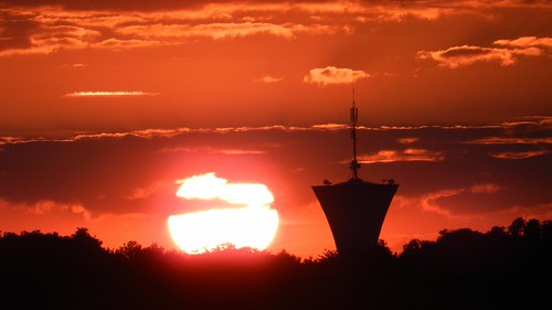 sunset sun watertower