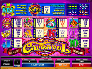 Carnaval Slots Payout