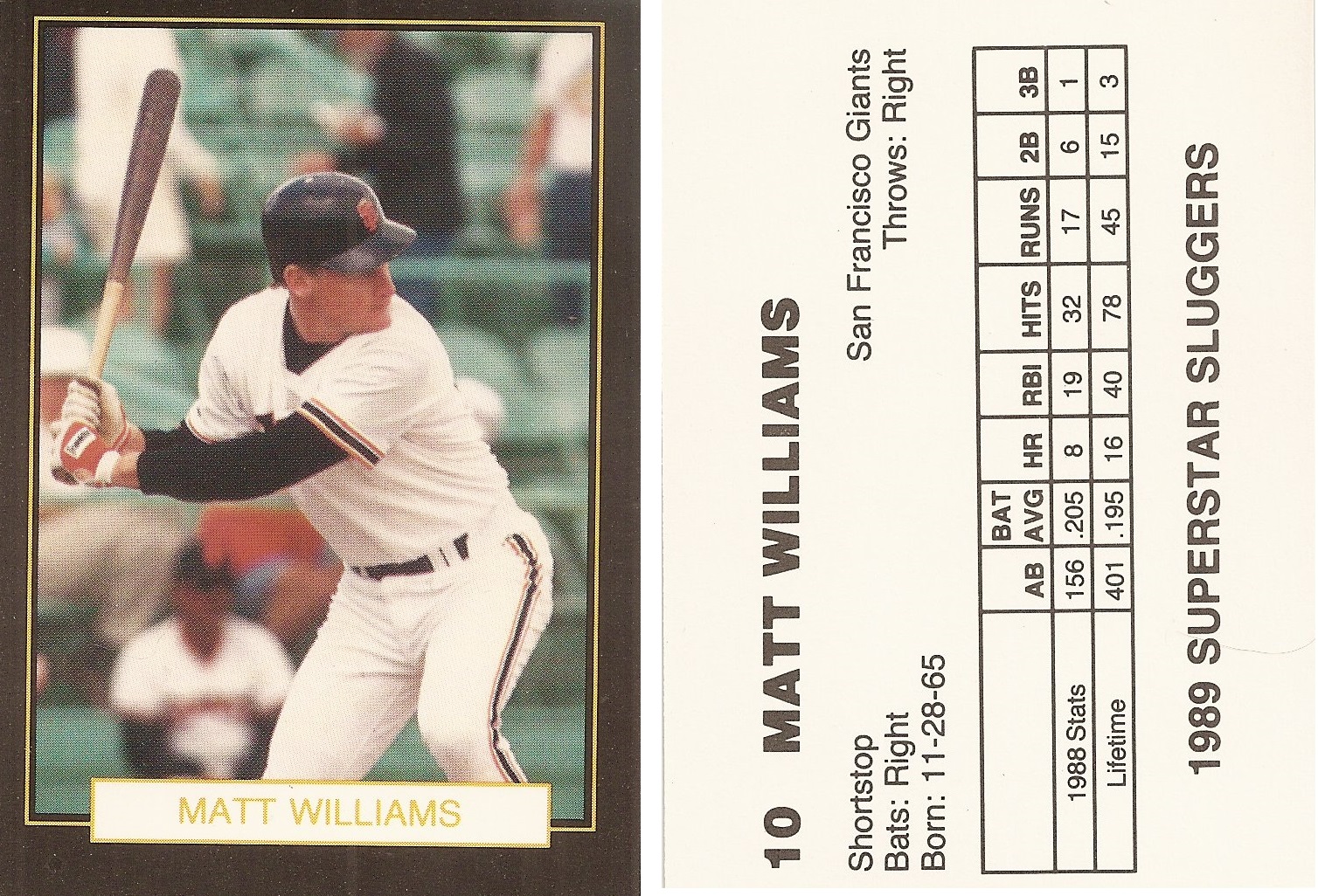 Details about   1992 Starting Lineup Baseball Matt Williams Giants 