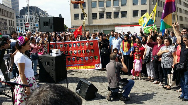 Protest naar aanleiding vanTurkse repressie tegen Koerden