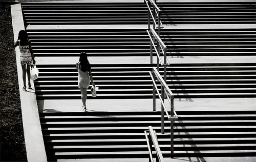 city people blackandwhite bw woman cityscape steps citylife streetphotography stairway staircase urbanlandscape
