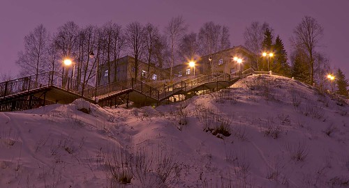 city winter light snow nature night stairs canon landscape frozen stair frost russia outdoor ngc lamps 600d vyatka viatka сергейпономарев