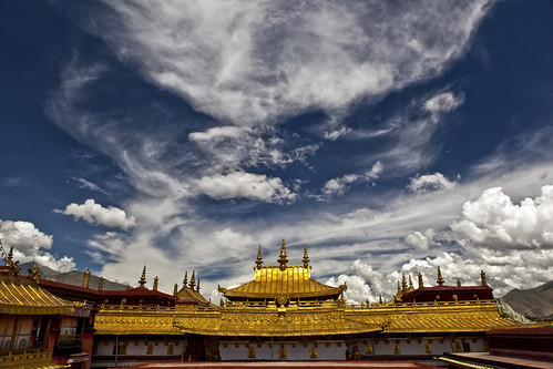 china roof temple buddhism tibet lhasa jokhang jokhangtemple