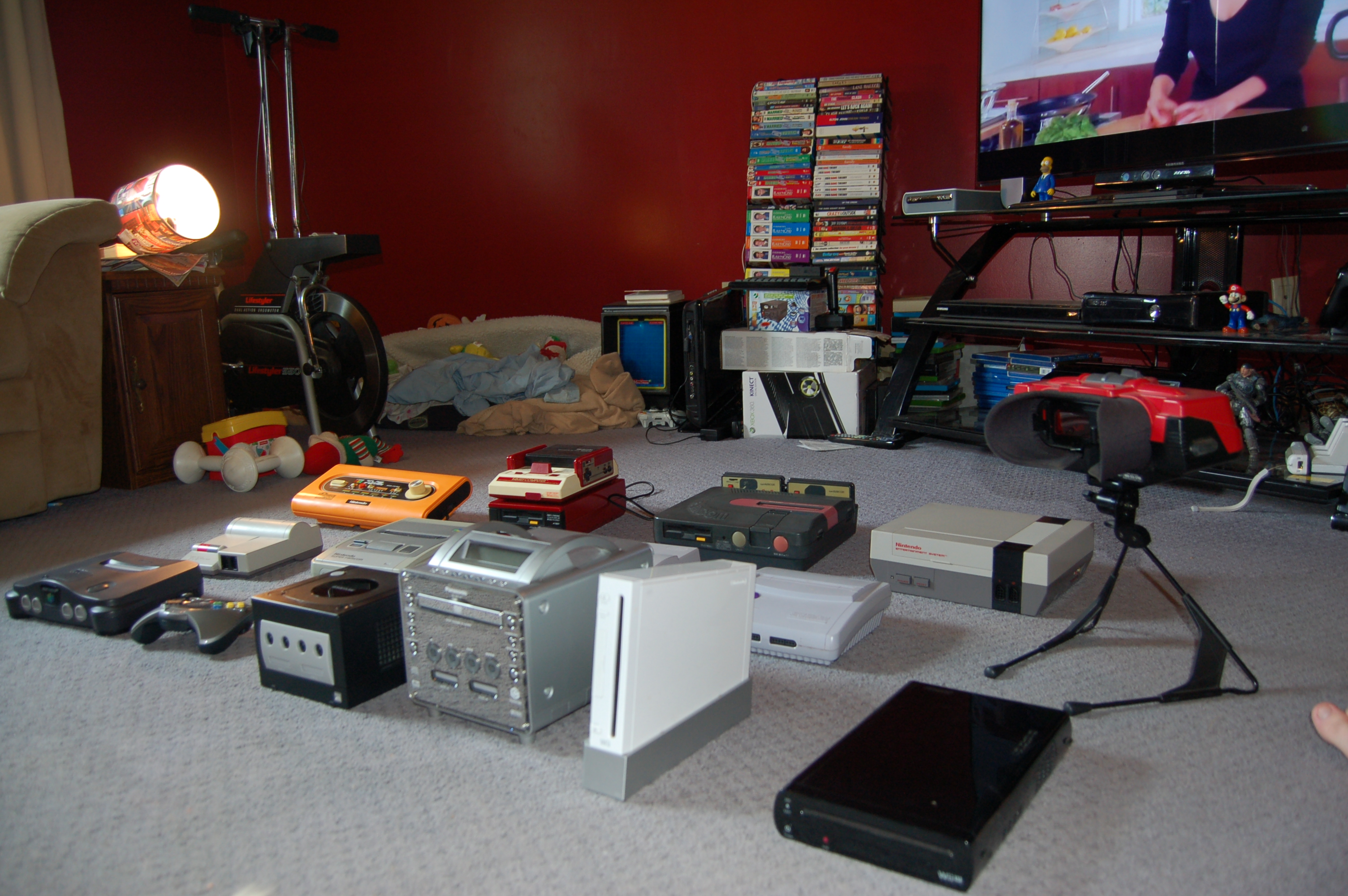 TV-Game Block, Famicom w/ Disk system, Twin Famicom, NES, NES toploader, Super Famicom, SNES, SNES Mini, Virtual Boy, N64, iQue, Gamecube, Panasonic Q, Wii, Wii U