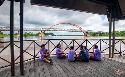 river kahayan bridge students nature rilexing kalimantan borneo palangkaraya centralkalimantan indonesia