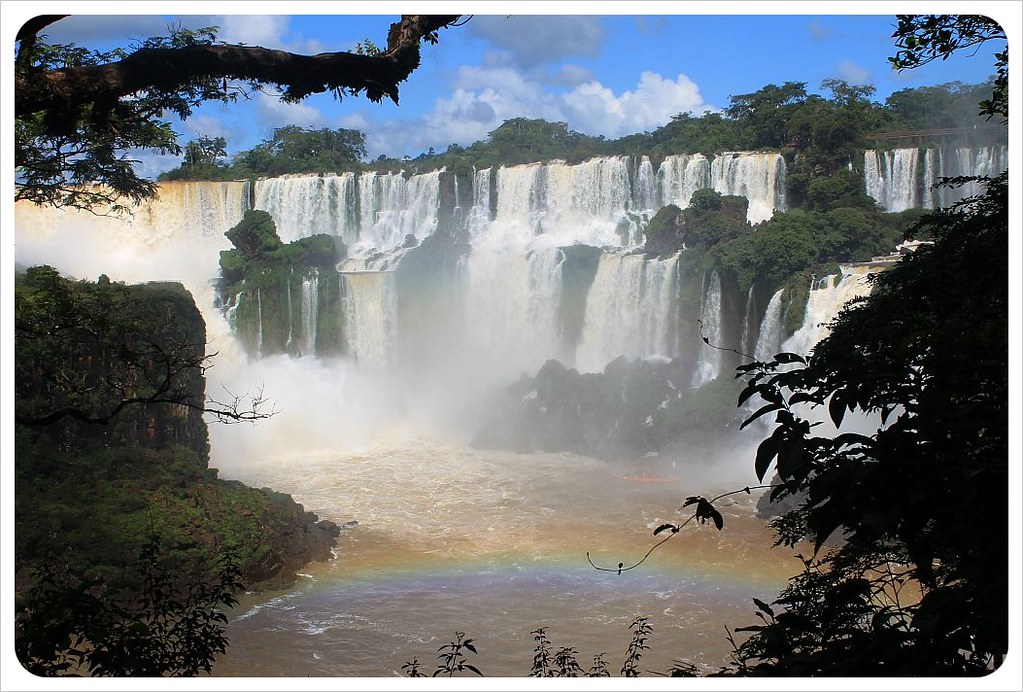iguazu falls with rainbow