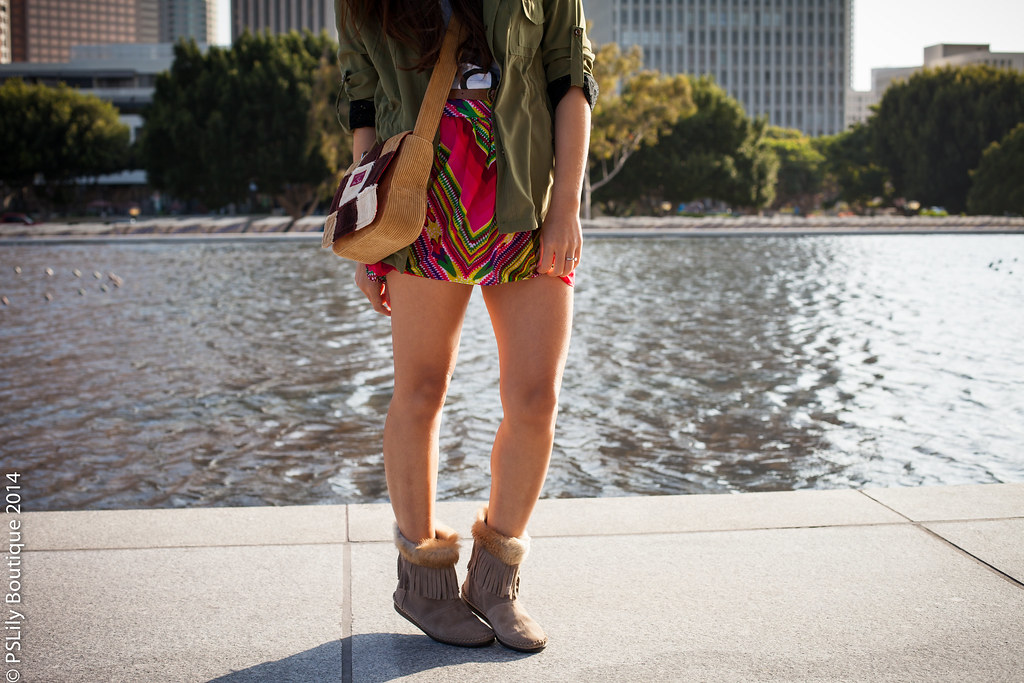 Festival Fly, Amore fringe ankle boots, wet seal hot pink chiffon skirt, Hot Kiss checkered bag