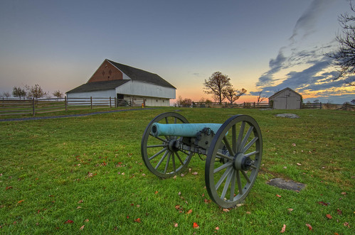 gettysburg national battlefield civilwar pa pennsylvania trostle barn farm cannon sunrise morning hdr highdynamicrange craigfildesfineartamericacom