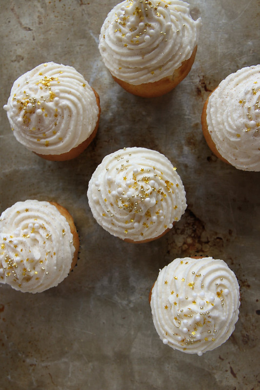 Champagne Cupcakes: just use a yellow cake mix and swap the 1 cup of water for 1 cup of champagne!