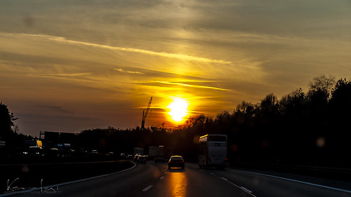 sunset germany autobahn