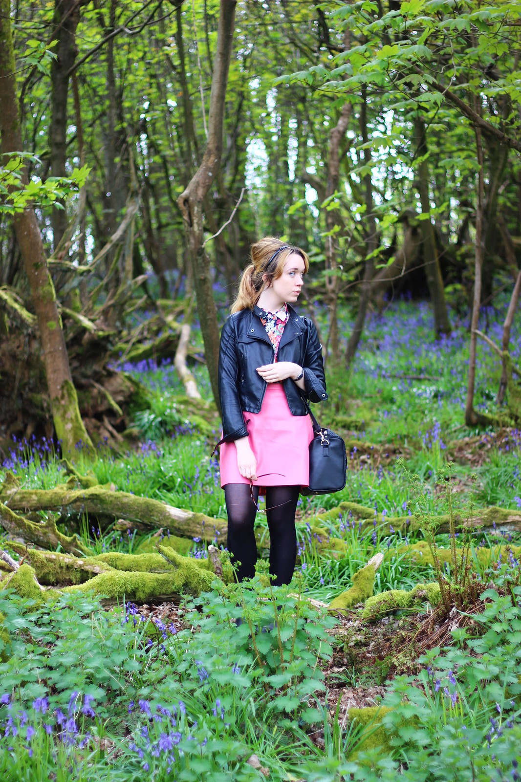 5bluebells, spring, fashion, florals, zara, high street, blog, personal style, river island, ebay, leather jacket, affordable, retro, 60's, sixties, topshop
