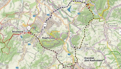 3. trasa z Kopřivnice přes Hukvaldy – 29 km (propozice + mapa)