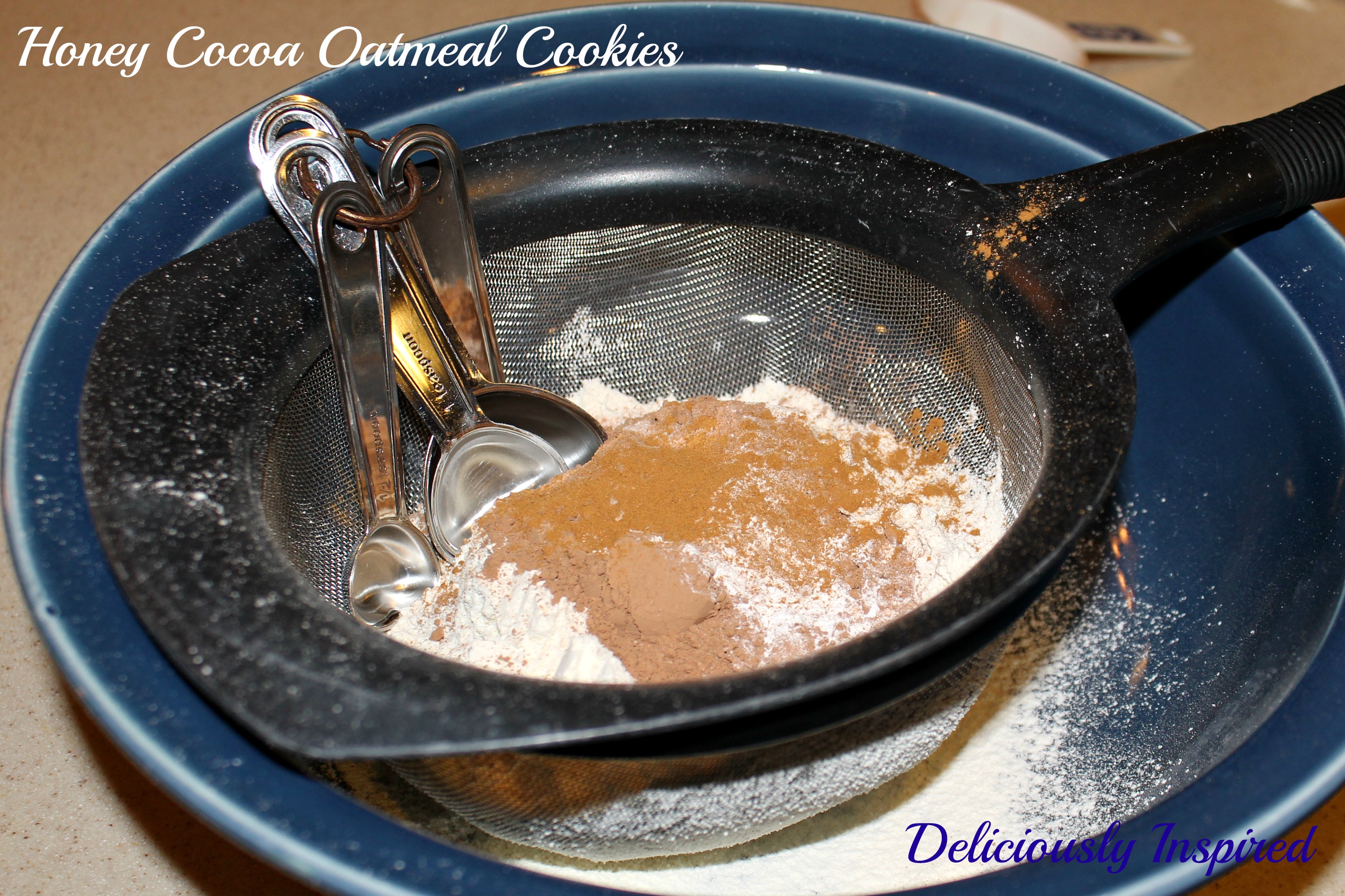 Honey Cocoa Oatmeal Cookies - Dry Ingredients
