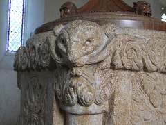 Toftrees font: badger? (12th Century)