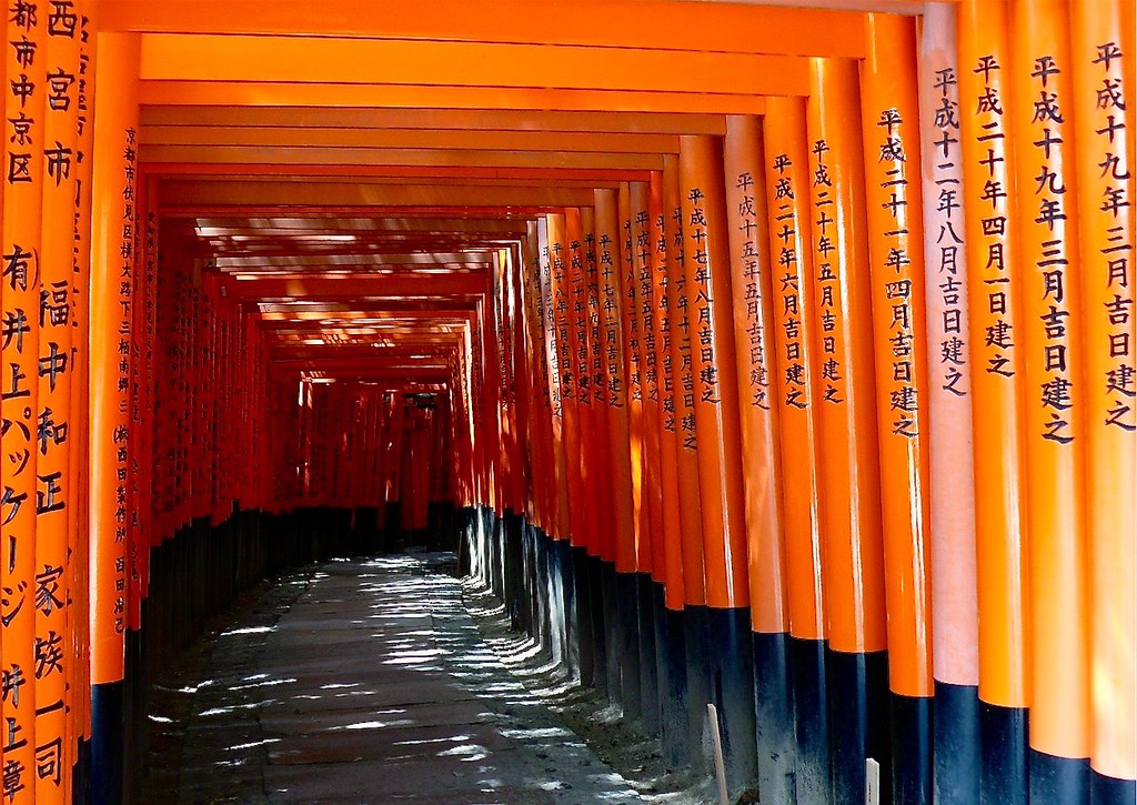 Allée de torii, sanctuaire Fushimi-Inari, Kyoto