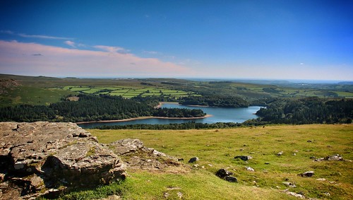 uk blue trees light summer green nature clouds canon landscape eos countryside rocks day colours view plymouth reservoir clear devon granite dartmoor moorland burrator 650d