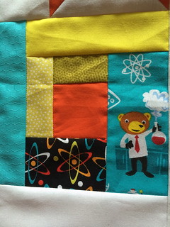 Bear Log Cabin Quilt Block by Pam from Calif