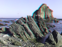 Just South of Iversen Cove - Fuji W1 - 3D stereo red-cyan anaglyph