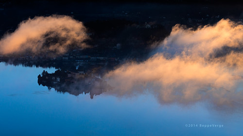 mist lake dawn alba lagodorta nebbie isoladisangiulio beppeverge