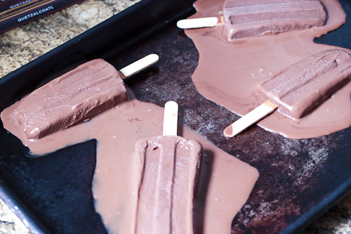 Dark Chocolate Fudge Pops #icecreamweek