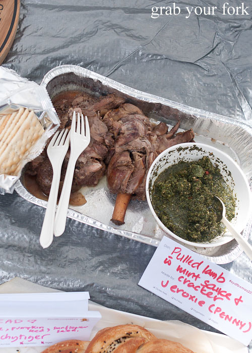 Pulled lamb with mint sauce by Jeroxie at the Sydney Food Bloggers Christmas Picnic 2013