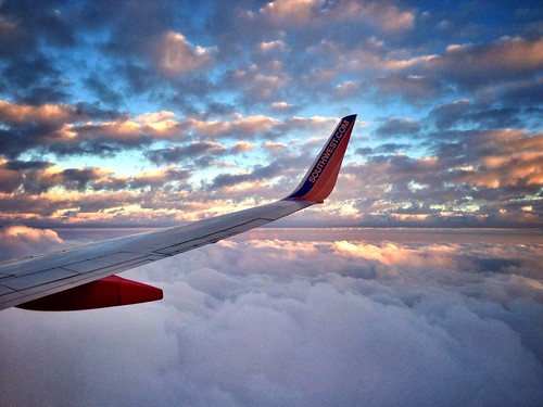 sunset clouds airplane air wing winglet southwestairlines 30000feet
