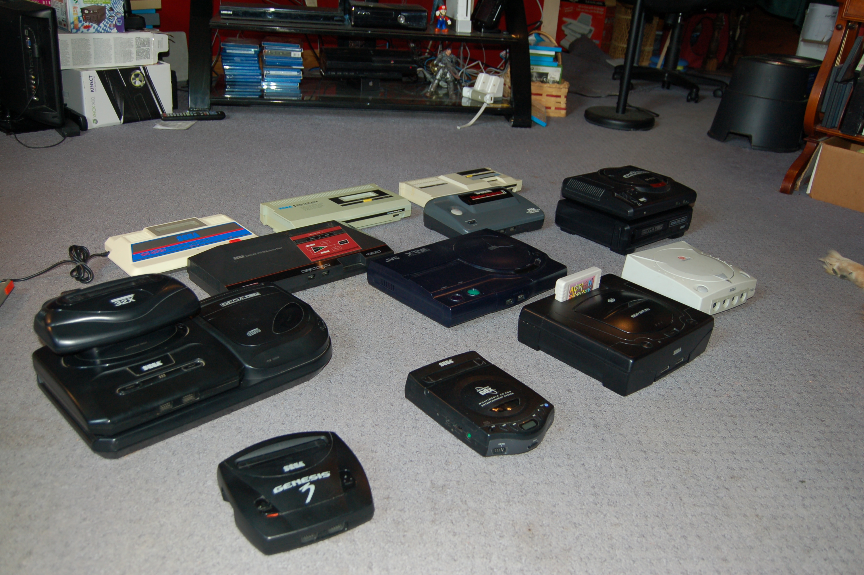 SG-1000, SG-1000 II, Mark III, Master System, Master System II, Genesis 2 w/ CD and 32X, JVC X'Eye, Genesis 1 w/ CD, Genesis 3, CD-X, Saturn, Dreamcast