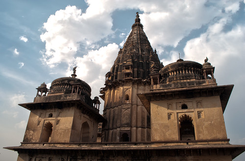 travel sky india building travelling architecture clouds buildings asian asia afternoon village spires indian tomb domes tombs hdr highdynamicrange southasia southasian madhyapradesh orchha travelphotography cenotaphs indianarchitecture centaph asianarchitecture chhatri chhatris