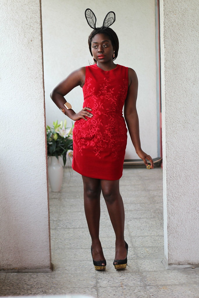 Red Dress Bunny Ears Lois Opoku lisforlois