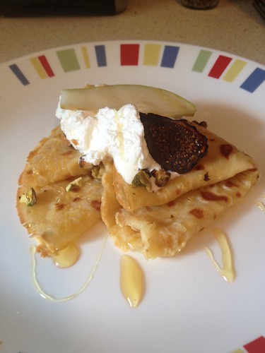 Cornmeal Crepes with Figs and Pears Vicki