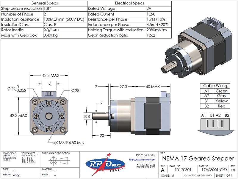 Geared Stepper Motor for 3D Printer RepRap Prusa Makergear M2 Extruder