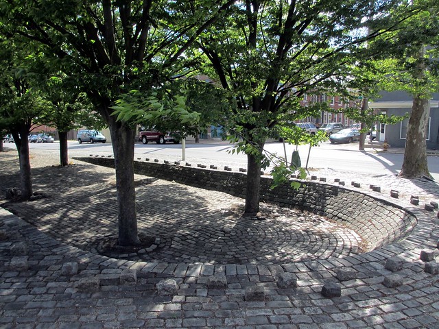 Sunken plaza near Old Swedes Church, Wilmington, Delaware
