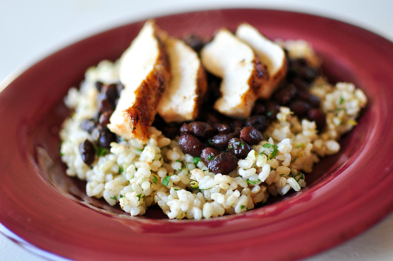 Cilantro Lime Rice and Seasoned Black Beans with Chicken 1
