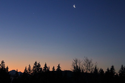 morning blue red moon snow sunrise twilight mt baker venus conjunction