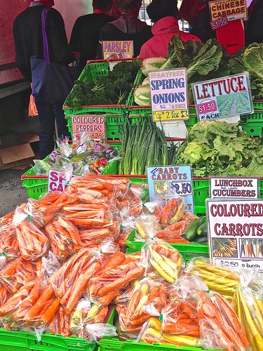 Fresh vegetables at the Dunedin farmers market