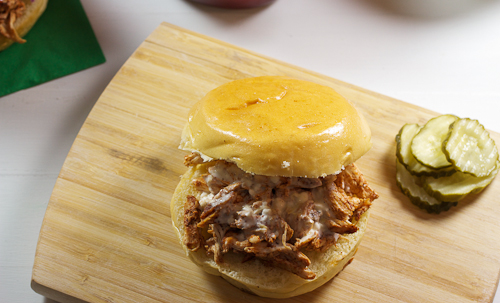 Smoked Pulled Chicken with White BBQ Sauce #Hellmanns100