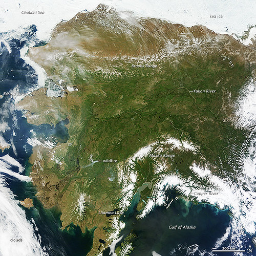 Rare Clear View of Alaska [annotated]