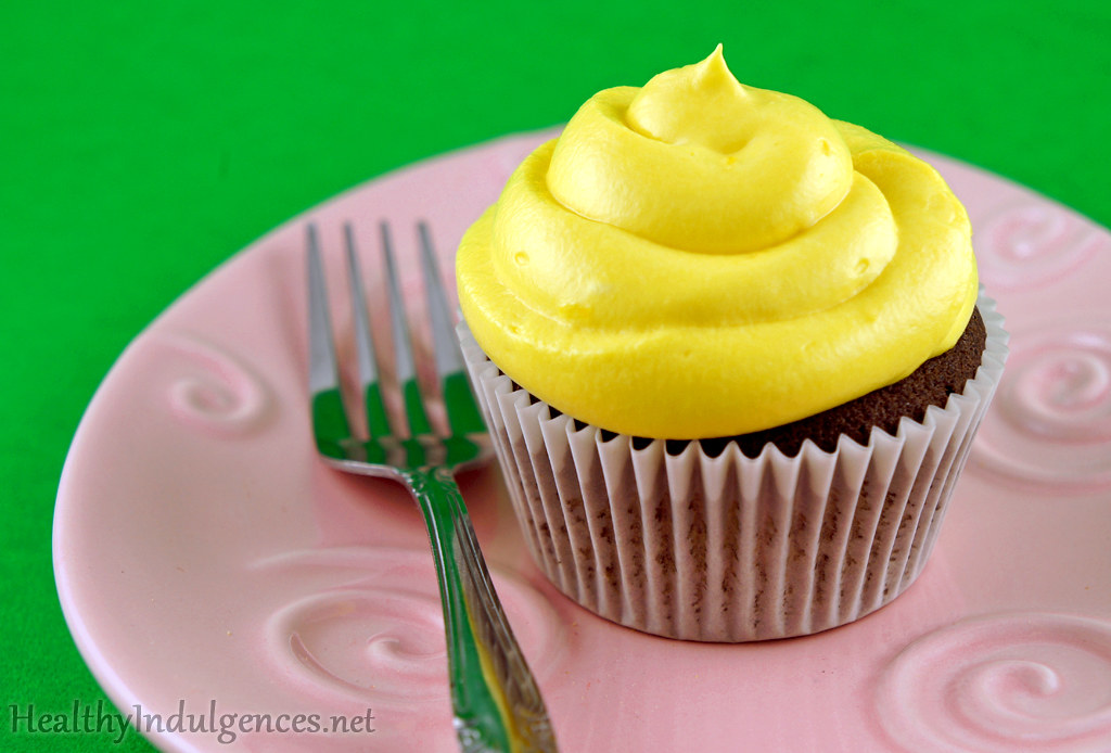 Sugar-Free Chocolate Cupcakes with Lemon Cream Cheese Frosting