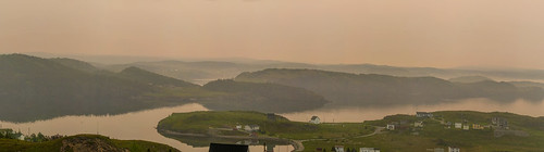 summer panorama canada fog sunrise newfoundland lumix 1000views portrexton photostitched cans2s fz200
