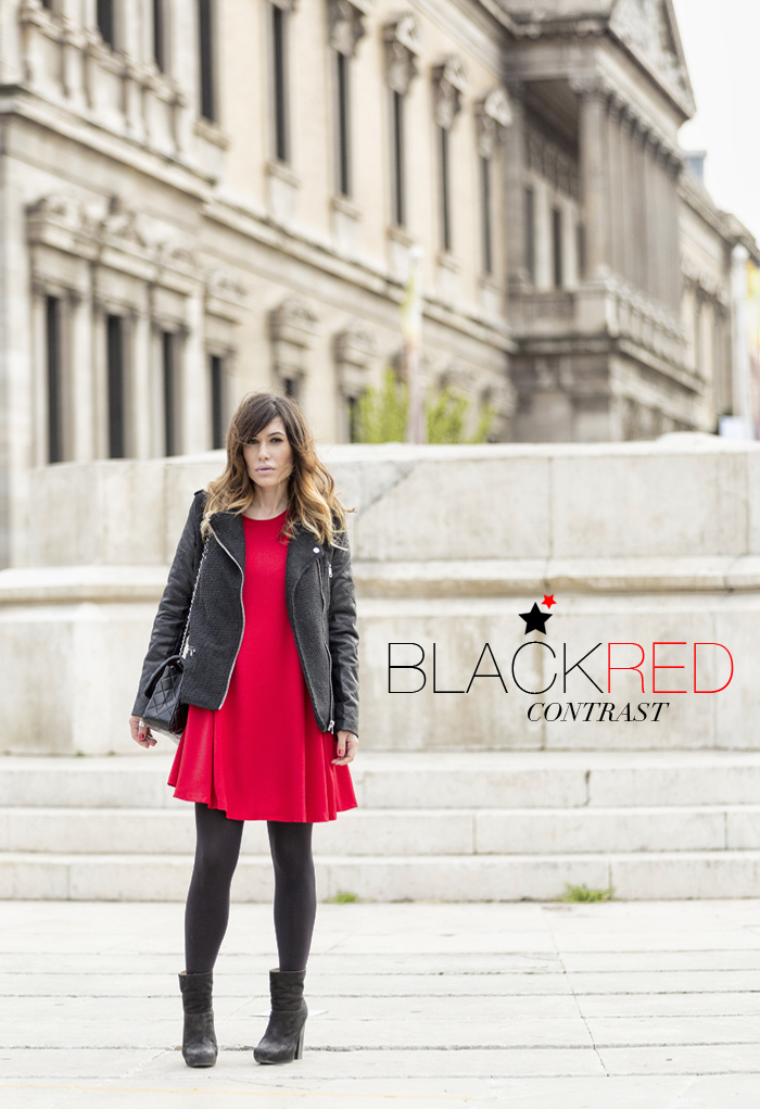 street style barbara crespo black red contrast maystar zara sheinside fashion blogger outfit blog de moda
