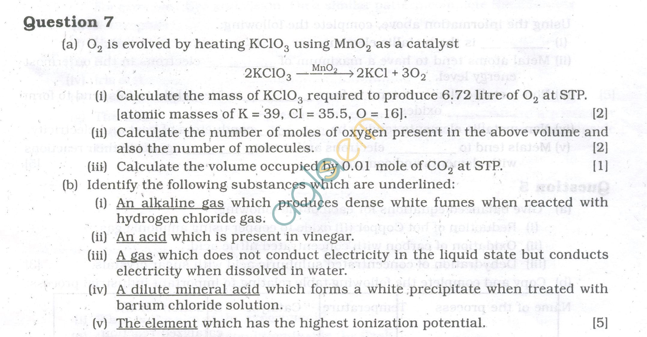 ICSE Question Papers 2013 for Class 10 - Chemistry/